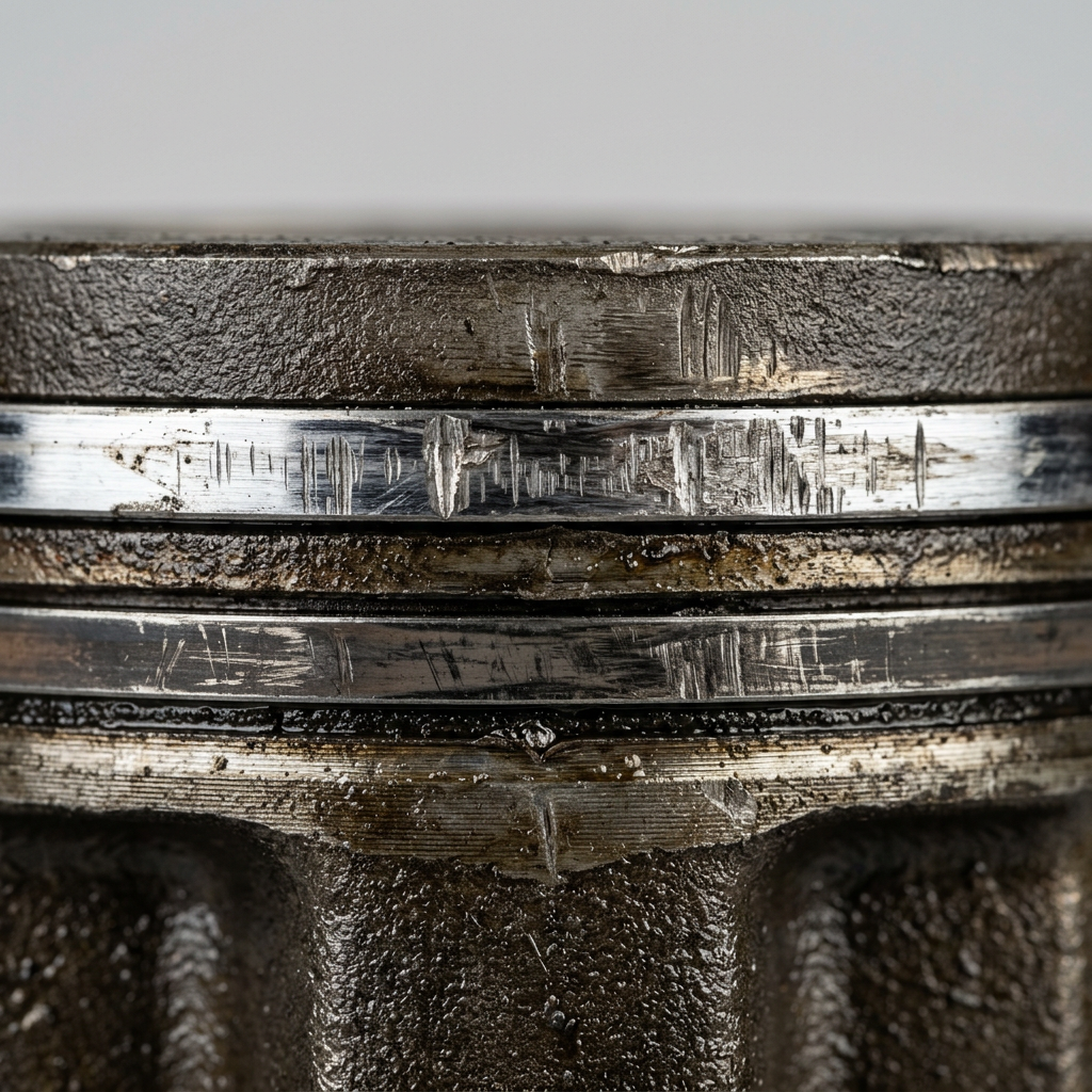 Worn piston rings