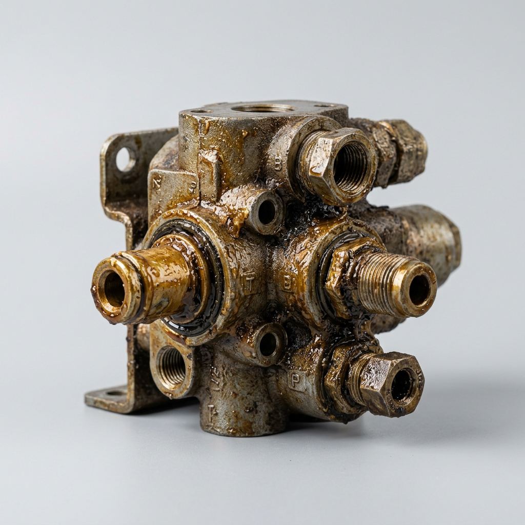 Varnish deposits on a hydraulic valve