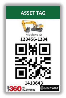 QR code asset tag for oil sampling