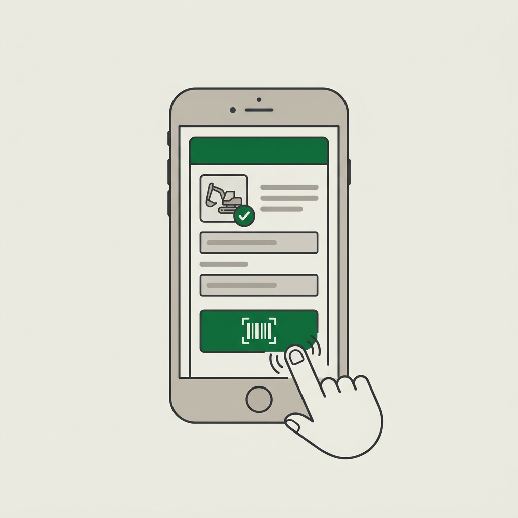 Sample submission screen with the selected asset and the Scan button being tapped
