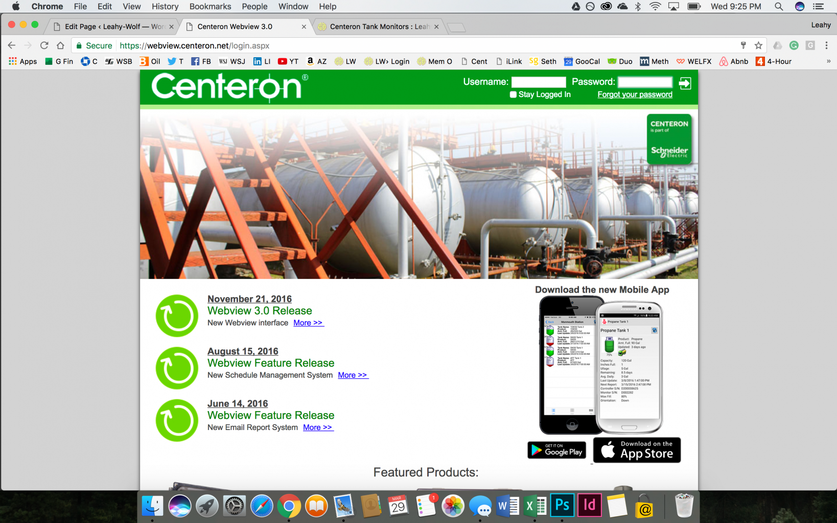 Centeron Login Page